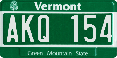 VT license plate AKQ154