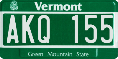 VT license plate AKQ155