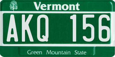 VT license plate AKQ156