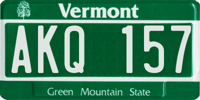 VT license plate AKQ157