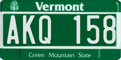 VT license plate AKQ158