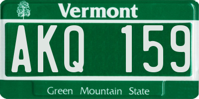 VT license plate AKQ159