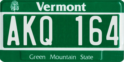 VT license plate AKQ164