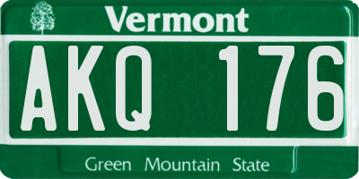 VT license plate AKQ176