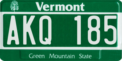 VT license plate AKQ185