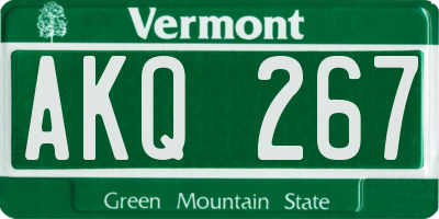 VT license plate AKQ267