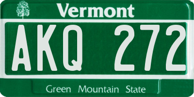 VT license plate AKQ272