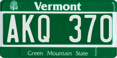 VT license plate AKQ370