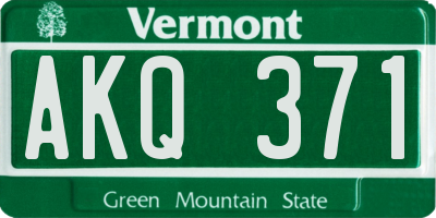 VT license plate AKQ371