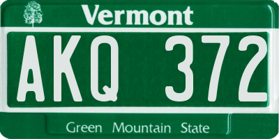 VT license plate AKQ372