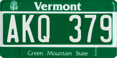 VT license plate AKQ379