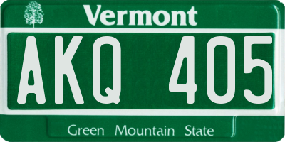 VT license plate AKQ405