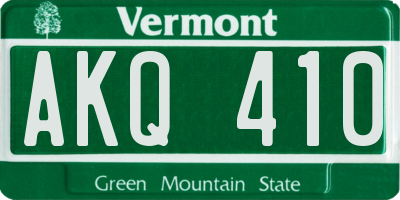 VT license plate AKQ410