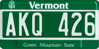 VT license plate AKQ426