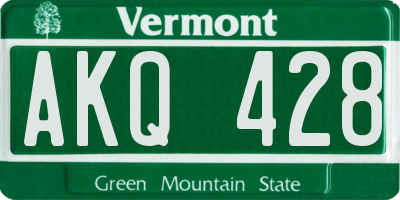VT license plate AKQ428
