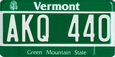 VT license plate AKQ440