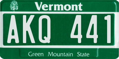 VT license plate AKQ441