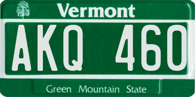 VT license plate AKQ460