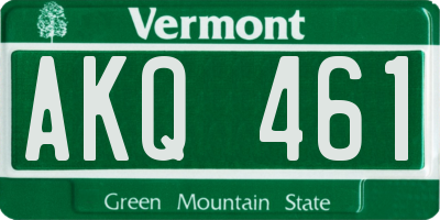 VT license plate AKQ461