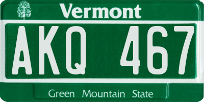 VT license plate AKQ467