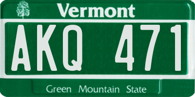 VT license plate AKQ471