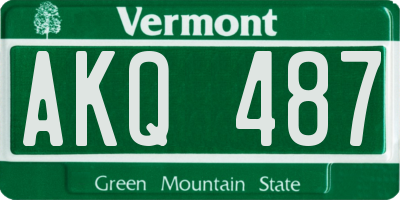 VT license plate AKQ487