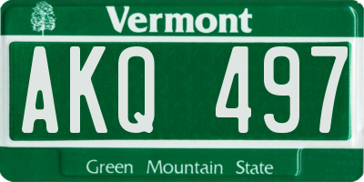 VT license plate AKQ497
