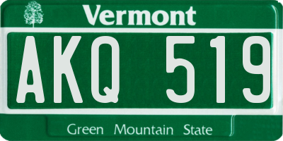 VT license plate AKQ519
