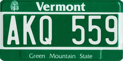 VT license plate AKQ559