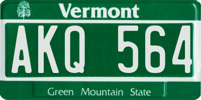 VT license plate AKQ564