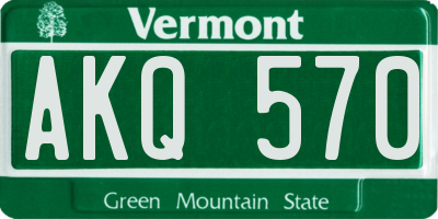 VT license plate AKQ570