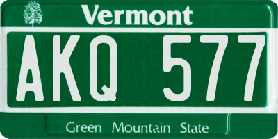 VT license plate AKQ577