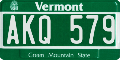VT license plate AKQ579