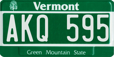VT license plate AKQ595