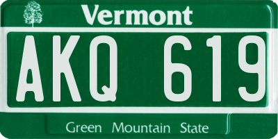 VT license plate AKQ619