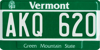 VT license plate AKQ620