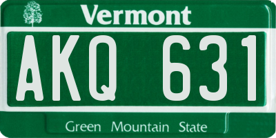 VT license plate AKQ631