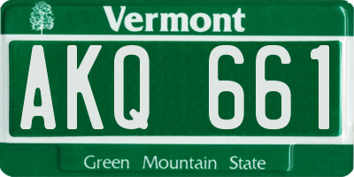 VT license plate AKQ661