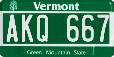 VT license plate AKQ667