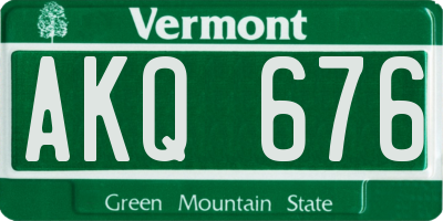 VT license plate AKQ676