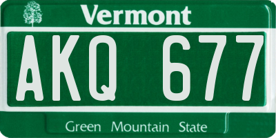 VT license plate AKQ677