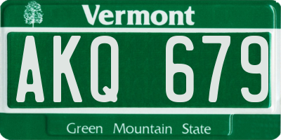 VT license plate AKQ679