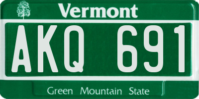 VT license plate AKQ691