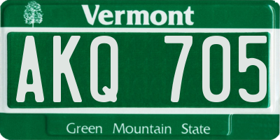 VT license plate AKQ705
