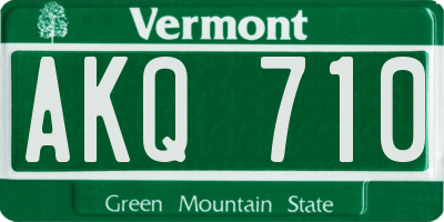 VT license plate AKQ710