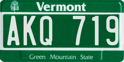 VT license plate AKQ719