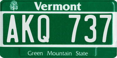 VT license plate AKQ737