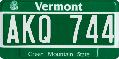 VT license plate AKQ744