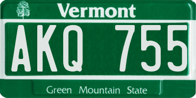 VT license plate AKQ755