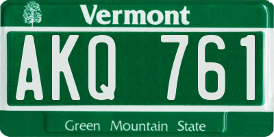 VT license plate AKQ761